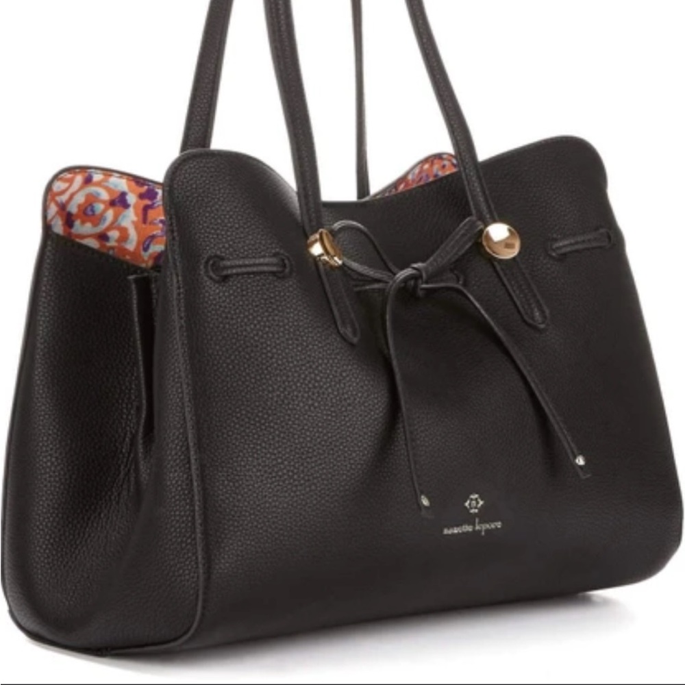 Nanette Lepore Black Tote with Gold Accents
